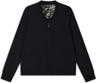 Freddy Felpa zip e collo in costina con dettagli animalier