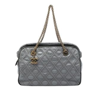 Chanel Pre-owned Quilted Leather Tote - Dames - Pre-owned - Grijs - Maat: ONE Size Leer