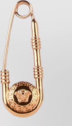 Versace brass earrings embossed detail