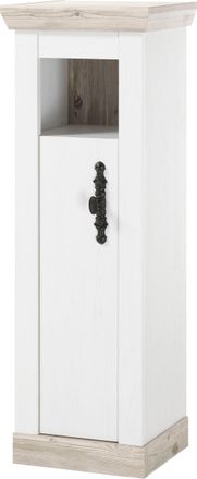 HOME AFFAIRE Midischrank »Florenz, Badschrank im Landhausstil, Schrank mit Metallgriffen« in Pinie Weiss, offenes Fach und Stauraum hinter Drehtür