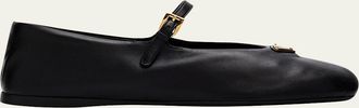 Prada Leather Mary Jane Ballerina Flats