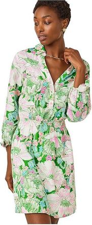 Lilly Pulitzer Abralynn Linen Shirtdress Womens Dress Putting Green Poppyland : 12