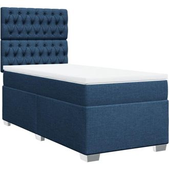 vidaXL Vidaxl - Cama Box Spring Con Colch&oacute;n Tela Azul 90x200 Cm