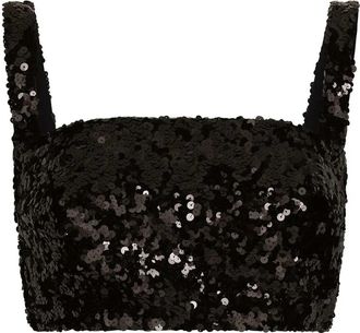 Dolce & Gabbana Top Crop Con Paillettes-Donna