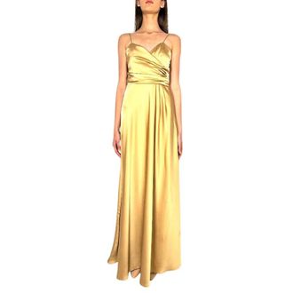 Nenette Dames, Jurken, Geel, Maat: M Satijn