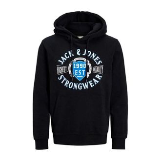 Jack & Jones Denim hoodie met logoprint - Heren - Hoodies - Zwart - M - Denim - Hoodies & sweatvesten