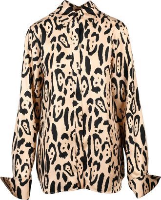 Sportmax Fluid Silk Shirt With Abstract Animal Pattern