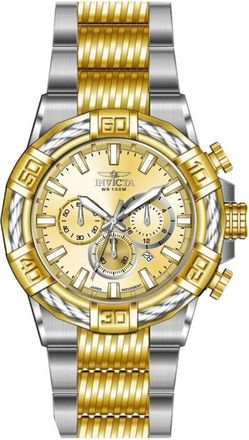 Invicta Bolt Chronograph GMT Quartz Gold Dial Mens Watch 49902