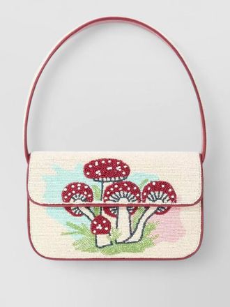 Staud tommy shoulder bag beaded mushroom motif