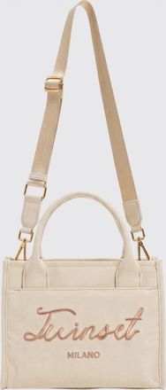 Twinset Borsa in canvas di cotone con stampa muccata