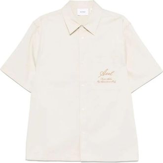 Axel Arigato Beige Langarm Geborduurd Overhemd - Heren - Korte mouwen Overhemden - Beige - S - Katoen - Overhemden