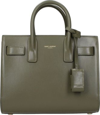 Saint Laurent Handtasche Sac De Jour Damens Gr&uuml;nes/moosfarbenes Leder