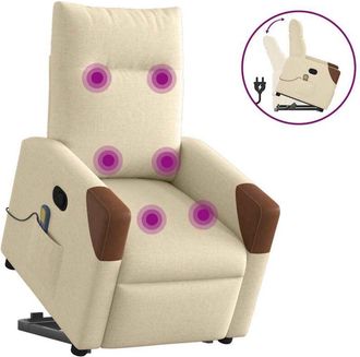vidaXL Vidaxl - Silla De Masaje Reclinable De Pie De Tela Color Crema