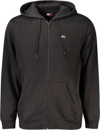 Tommy Hilfiger Mens Essential Zipup Hoodie Classic Style - Black Cotton - Size X-Large