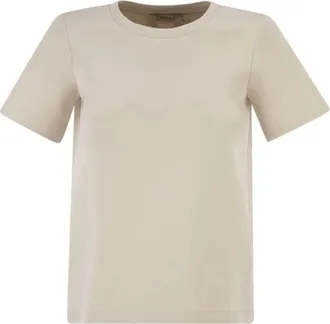 Max Mara Katoenen Jersey T-shirt - Dames - T-shirts - Beige - S - Katoen - Tops
