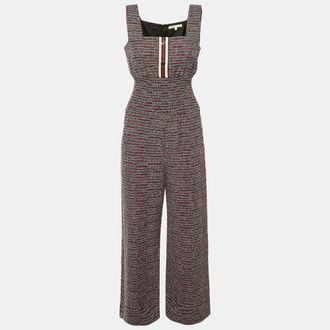 Maje Navy Blue Tweed Patelle Sleeveless Jumpsuit