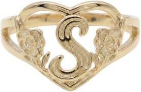 The M Jewelers NY The Cutout Flower Heart Letter Ring in Gold S at Nordstrom, Size 7