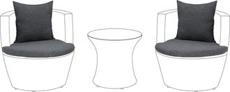 Beliani Conjunto De Fundas De Cojines Para Muebles De Jard&iacute;n Gris Resistentes Al Agua Capri