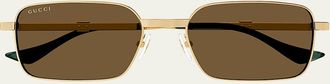Gucci Mens Metal Rectangle Sunglasses