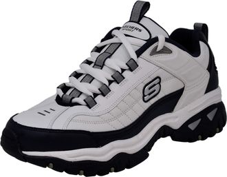 Skechers Mens Energy Afterburn Shoes Lace-Up Sneaker, White Navy 01, 9.5/10 UK