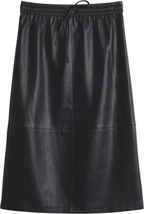 OPUS Rilkis Midi Rok - Dames - Rokken - Zwart - Maat: XL Leer