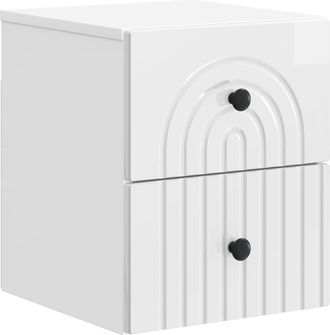 vidaXL Mesita De Noche De Pared Con Caj&oacute;n Brillante 33 X 34,5 X 40 Cm Vidaxl