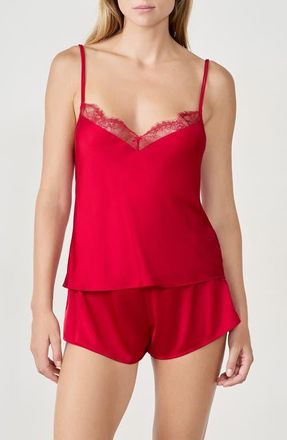 Etam Confidence Lace Trim Camisole in Red at Nordstrom, Size X-Large