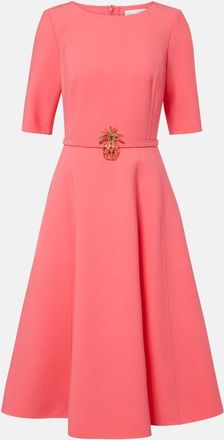 Oscar De La Renta Belted wool-blend midi dress