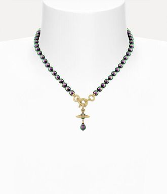 Vivienne Westwood Aleksa Necklace Gold-vitrail-medium-crystal-purple-pearl Gold-vitrail-medium-crystal-purple-pearl Women