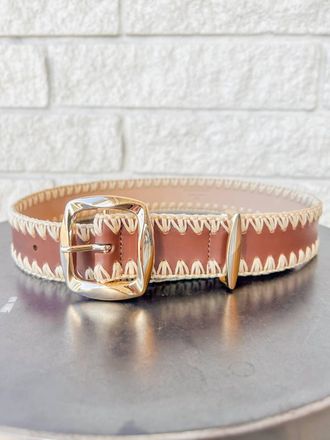 Zimmermann Womens Kaia Leather Belt In Tan