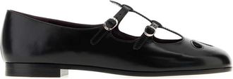 Tory Burch Tory Burch Womens Black Leather Violet Ballerinas - Size EU 37