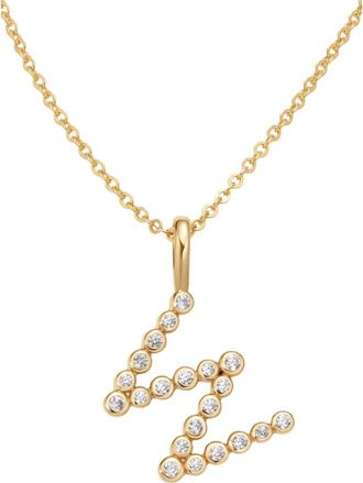 Made by Mary CZ Poppy Initial Necklace in Gold Vermeil Initial W at Nordstrom