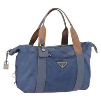 Prada Pre-owned Vintage Handtas - Dames - Vintage Handtas - Blauw - ONE Size - Leer - Vintage
