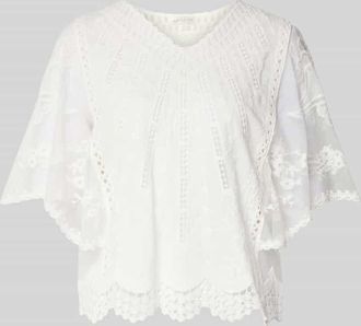Apricot Blusenshirt aus Spitze in Ecru, Gr&ouml;&szlig;e L