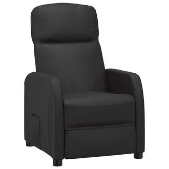 vidaXL Sill&oacute;n Reclinable De Cuero Sint&eacute;tico Negro Vidaxl