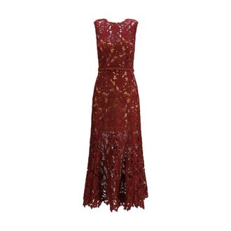 Self Portrait Bordeaux Polyester Cocktail Womens Dress