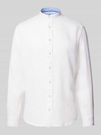 Fynch-Hatton Fynch-Hatton Regular Fit Leinenhemd mit Stehkragen in Weiss, Gr&ouml;&szlig;e 3XL
