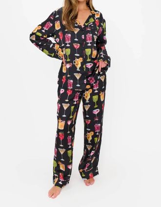 Show me your Mumu Classic Pj Set In Holiday Cocktail