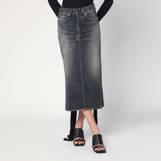 Balenciaga Skirt with laces in smoky grey denim