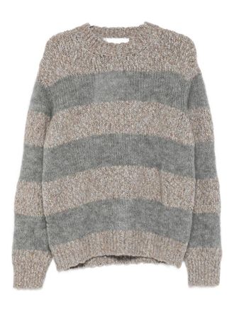 Amaranto Striped Crew Neck Sweater