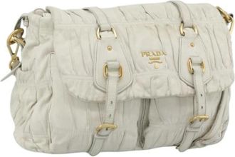 Prada Pre-owned Vintage Schoudertas - Dames - Vintage Schoudertas - Grijs - ONE Size - Leer - Vintage