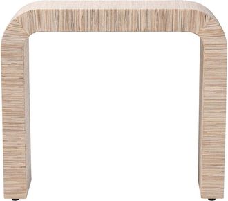 Baxton Studio Yareli Bohemian Woven Grasscloth Console Table