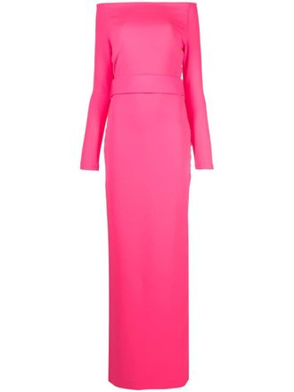 Solace London Abito lungo con scollo a barca - Rosa