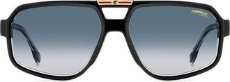 Carrera Victory 59mm Gradient Navigator Sunglasses in Black Crystal/Dark Blue at Nordstrom