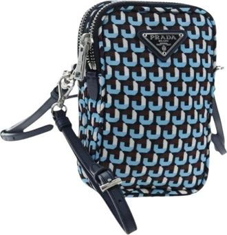 Prada Pre-owned Vintage Nylon Shoulder Bag - Dames - Vintage Schoudertas - Blauw - ONE Size - Nylon - Vintage