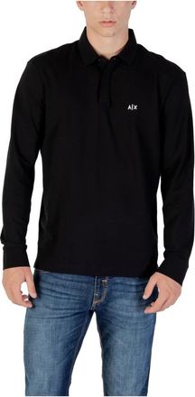 A|X Armani Exchange Polo Shirt met lange mouwen - Heren - Polos - Zwart - 2XL - Katoen - Tops