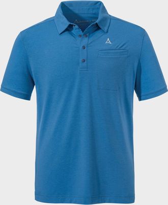 Sch&ouml;ffel Poloshirt SCH&Ouml;FFEL Polo Shirt Ramseck M, Herren, Gr. 48, blau (8405, blau), Oberstoff: 77% Polyester, 18% Lyocell, 5% Elasthan, V-Ausschnitt, Shirts P