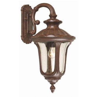Netlighting Chicago 1 Light Outdoor Medium Wall Lantern Light Rusty Bronze Patina IP44 E27