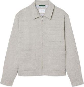 Lacoste Zip Jacket in Grey Chine at Nordstrom, Size 44 Us