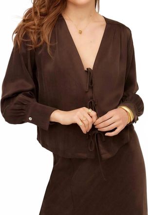 Fifteen Twenty Kayla Bow Detail Blouse In Brown